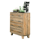 Tallboy with 4 Storage Drawers in Wooden Light Brown Colour