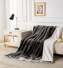 2 in 1 Teddy Sherpa  Quilt Cover Set and Blanket single size charcoal