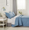 Lisbon Quilted 3 Pieces Embossed Coverlet Set-queen/double blue