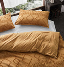 Tufted ultra soft microfiber quilt cover set-queen caramel