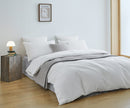 100% Cotton checkered waffle quilt cover set king size -White