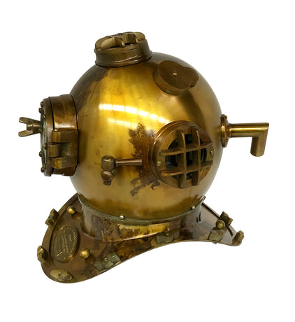 US Navy Mark V Diving Helmet – Brass Antique Finish