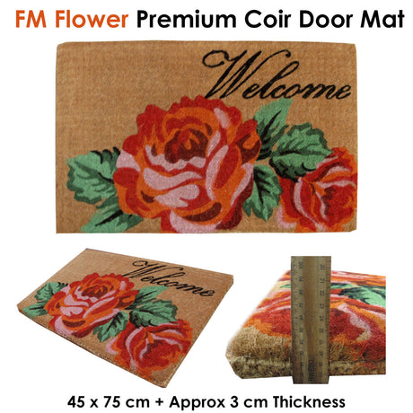 Extra Thick Flower Premium Coir Door Mat