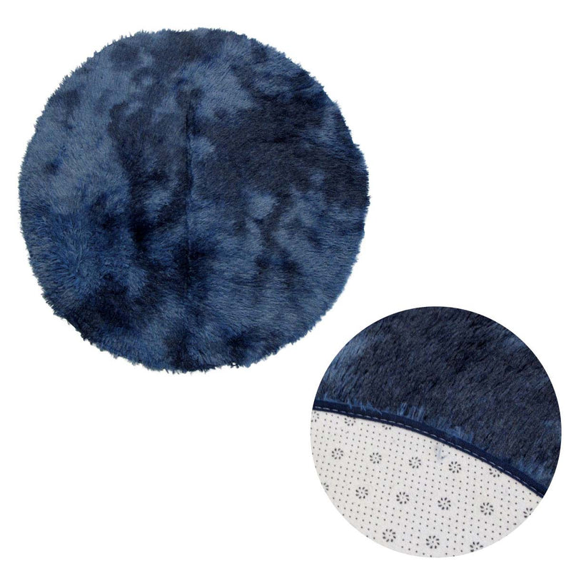 2-Toned Extra Light Weighted Shaggy Fluffy Floor Mat Navy