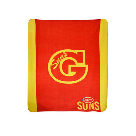 AFL Licensed Polar Fleece Throw Gold Coast Suns