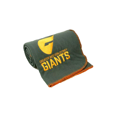 AFL Licensed Polar Fleece Throw GWS Giants Embroidered