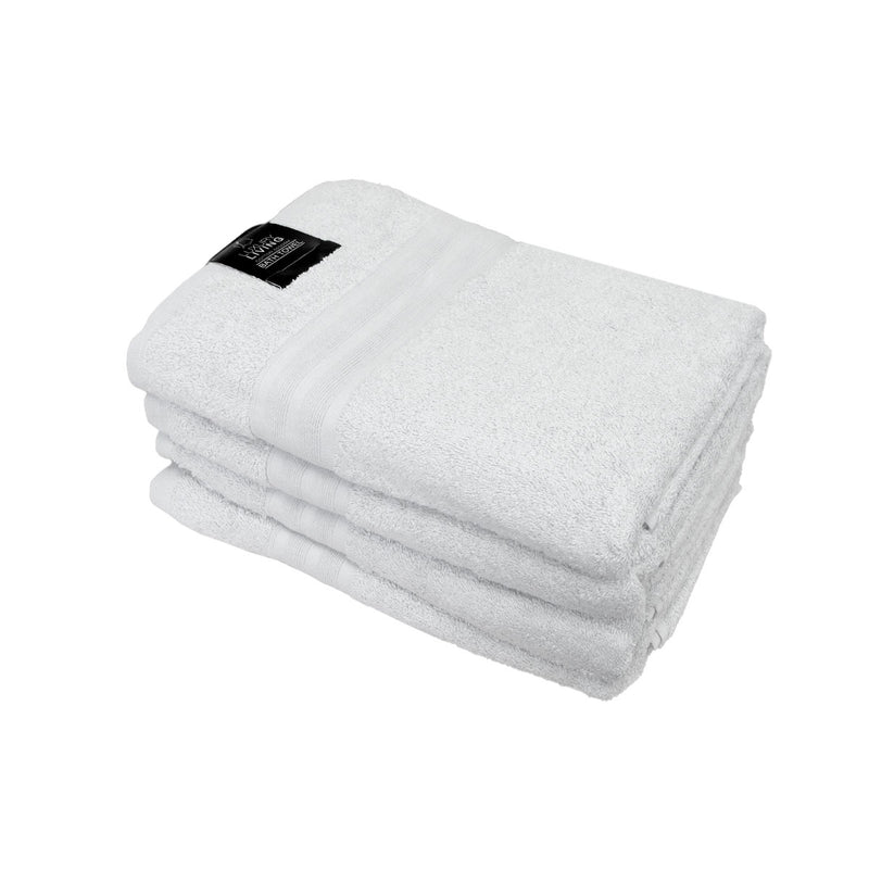 550GSM Set of 4 100% Cotton Terry Bath Towels 70 x 140 cm White