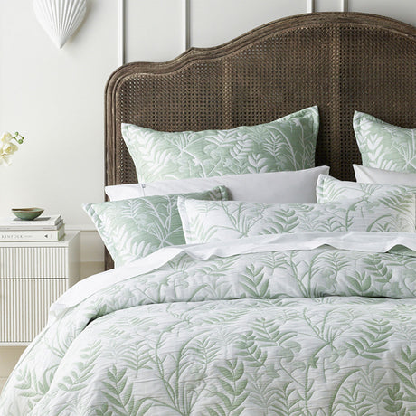 Bianca Eden Sage Jacquard Bedspread Set Queen