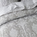 Bianca Olivia Grey Polyester Cotton Jacquard Coverlet Set Super King