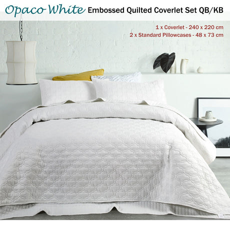 Accessorize OPACO Coverlet Set Queen/King White