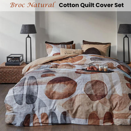 Bedding House Broc Natural Cotton Quilt Cover Set King