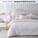 Accessorize Elma White Jacquard Quilt Cover Set Queen