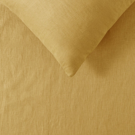 Vintage Design Homewares 100% Linen Ochre Quilt Cover Set Single