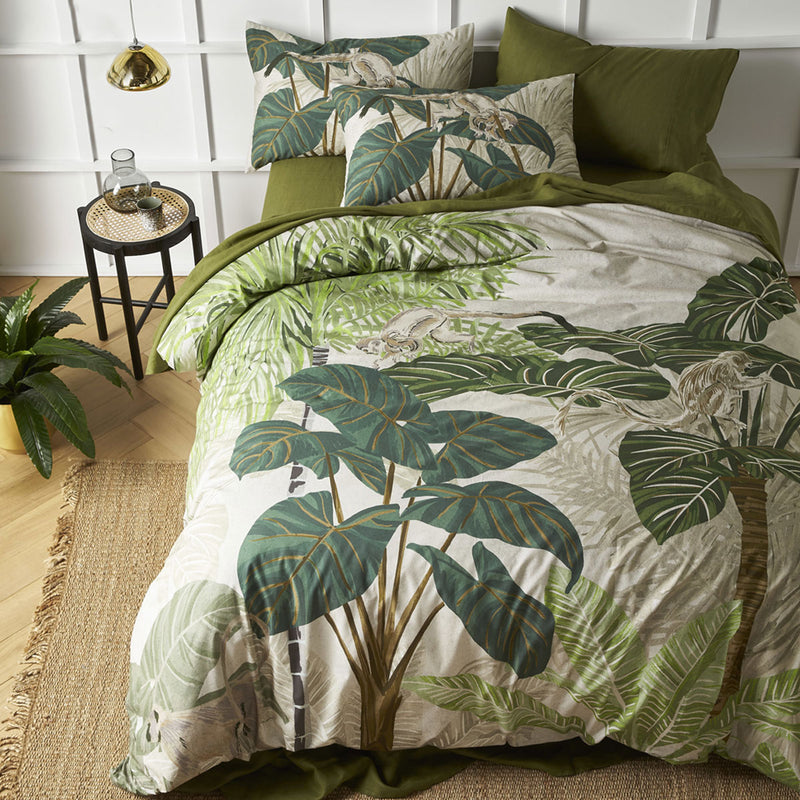 Accessorize Monkey Palm Cotton Quilt Cover Set Queen