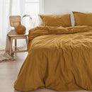 Bedding House Organic Cotton Basic Ochre Quilt Cover Set Queen