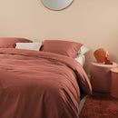 Bedding House Organic Cotton Basic Terracotta Quilt Cover Set King