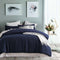 Accessorize Navy Waffle Polyester Quilt Cover Set Double