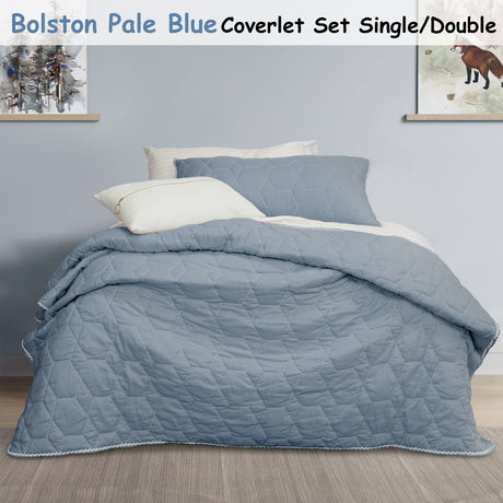 Jelly Bean Kids Bolston Pale Blue Kids Coverlet Set Single/Double