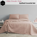 Ardor Chloe Powder Pink 3 Pcs Quilted Coverlet Set Queen/King