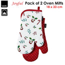 Ladelle Joyful Red Set of 2 Oven Mitts 18 x 33 cm