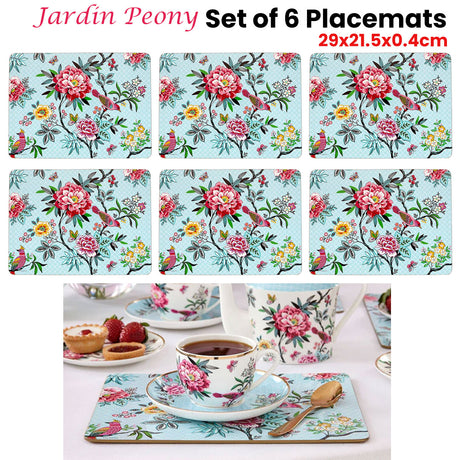 Set of 6 Jardin Peony Table Placemats 29x21x0.4 cm