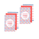 Ladelle Set of 6 Arise Good Vibes Tea Towels Pink