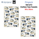 Set of 2 Birds of Australia Kitchen Tea Towels Penguin 50 x 70 cm