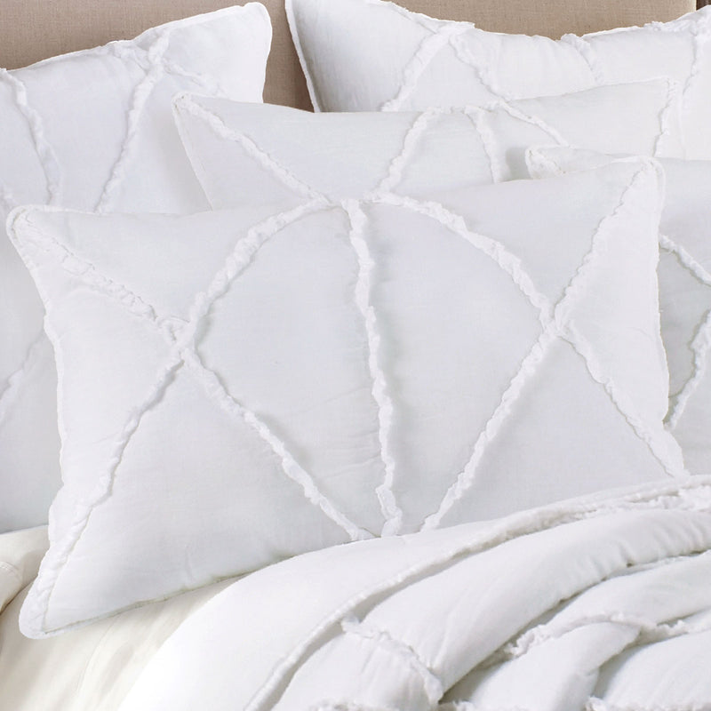 Jenny Mclean Bobby Ruffle White 3 Piece Coverlet Set King