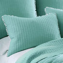 Jenny Mclean Clavo Pompom Blue 3 Piece 100% Cotton Coverlet Set King