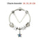 Women Silver Plated Bracelet Snake Chain with Classic Bead Barrel Clasp and Blue Star Pendant(18cm)