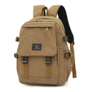 Unisex Leisure Canvas Backpack Durable Waterproof Outdoor Travel Rucksack(Khaki)