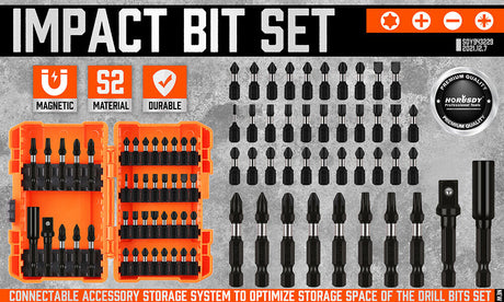 42Pc Impact Screwdriver Bit Set Magnetic Drill Holder Socket Drilling Adapter