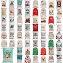 50x70cm Canvas Hessian Christmas Santa Sack Xmas Stocking Reindeer Kids Gift Bag, Cream - Express Delivery (1)