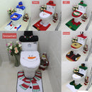 4pcs Christmas Toilet Seat Cover Rug Bathroom Set Santa Snowman Xmas Home Décor, Santa