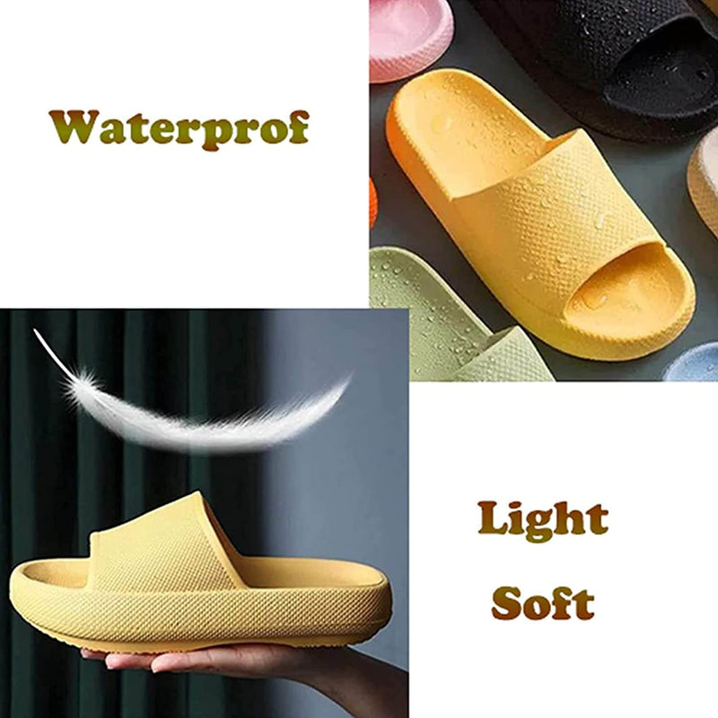 Pillow Slides Sandals Non-Slip Ultra Soft Slippers Cloud Shower EVA Home Shoes, Orange, 38/39