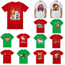 100% Cotton Christmas T-shirt Adult Unisex Tee Tops Funny Santa Party Custume, Reindeer Head (White), M