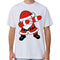 100% Cotton Christmas T-shirt Adult Unisex Tee Tops Funny Santa Party Custume, Dancing Santa (White), M