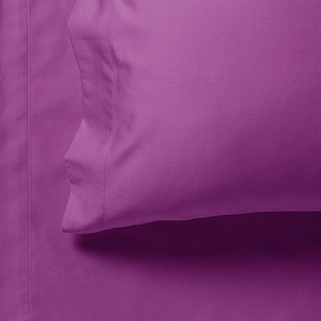 1000TC Ultra Soft Fitted Sheet & 2 Pillowcases Set - King Size Bed - Purple