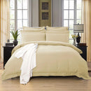 1000TC Tailored Double Size Yellow Cream Duvet Doona Quilt Cover Set