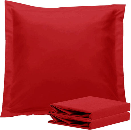 1000TC Premium Ultra Soft European Pillowcases 2-Pack Red