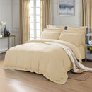 1000TC Tailored King Size Yellow Cream Duvet Doona Quilt Cover Set