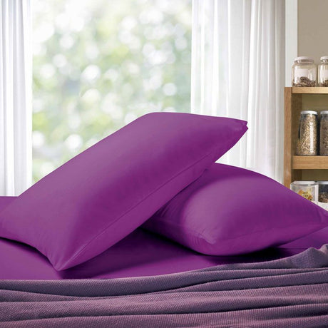 1000TC Premium Ultra Soft King size Pillowcases 2-Pack - Purple