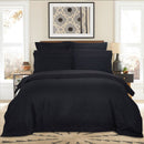 1000TC Ultra Soft Striped King Size Black Duvet Doona Quilt Cover Set