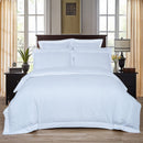 1000TC Ultra Soft Striped Queen Size White Duvet Doona Quilt Cover Set