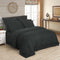 1000TC Ultra Soft Striped Queen Size Charcoal Duvet Doona Quilt Cover Set