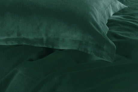 1000TC Tailored Queen Size Quilt/Doona/Duvet Cover Set - Dark Green