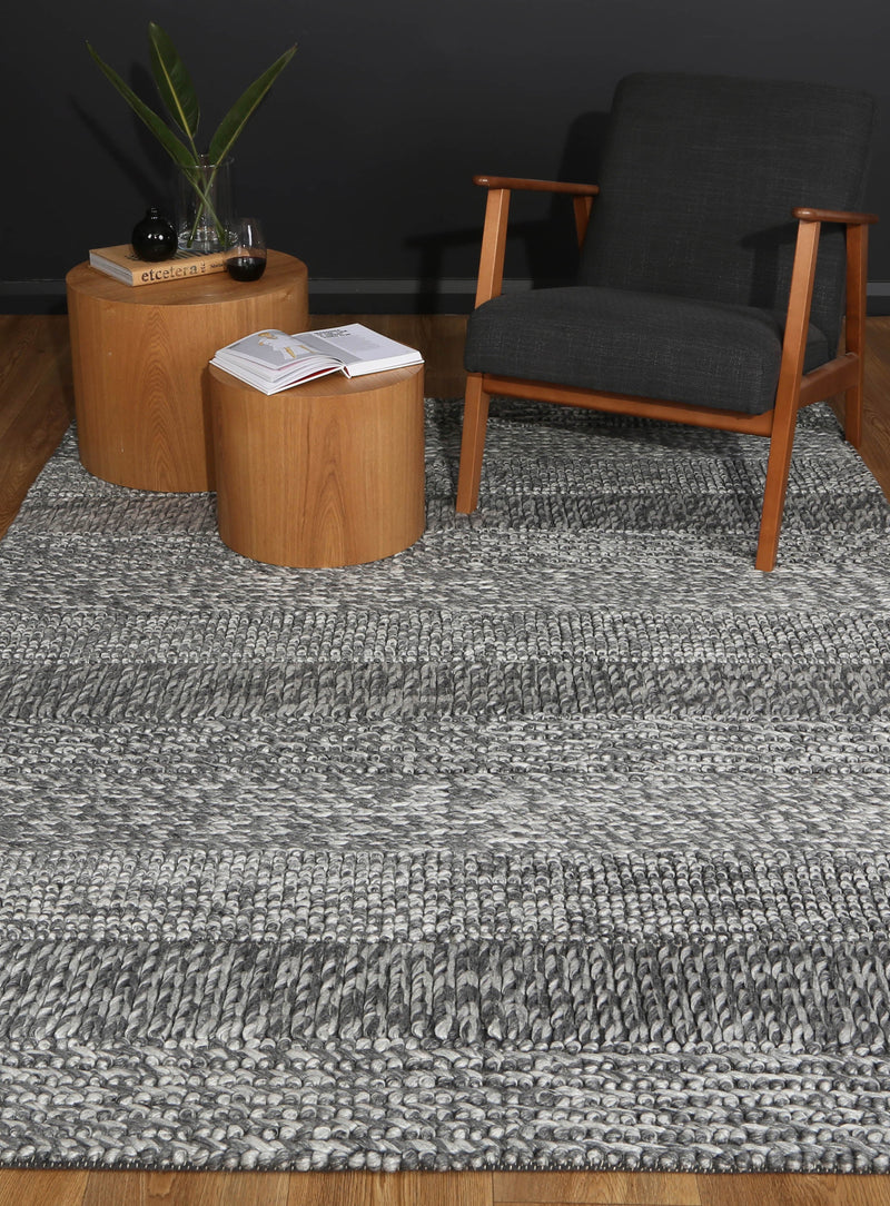 Harlow Grace Charcoal Wool Blend Rug