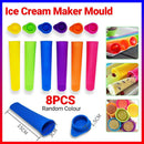 8PCS Silicone Ice Block Moulds/Ice Cream Molds/Icy Pole Jelly Pop Popsicle Maker