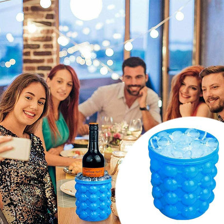 Silicone Ice Cube Magic Maker Revolutionary Space Saving Ice  Tray Bucket