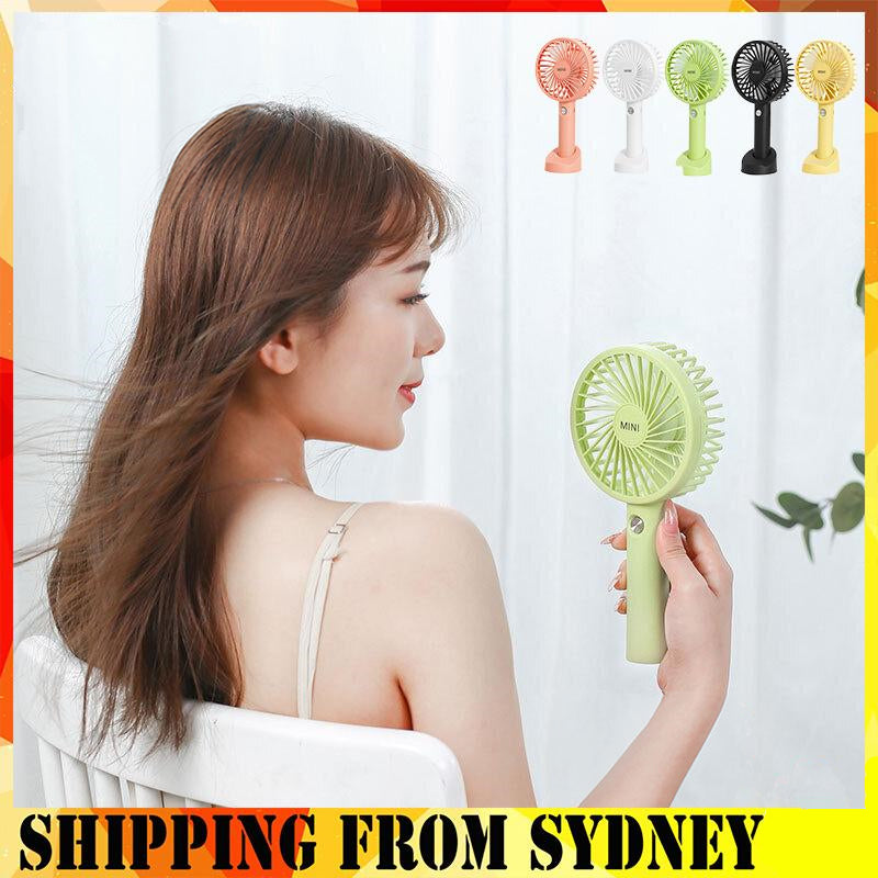 Mini Portable Hand-held Desk Fan Cooling Cooler USB Air Rechargeable 3 Speed